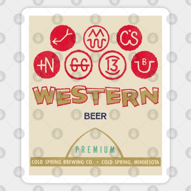 Western Beer Retro Defunct Breweriana Magnet by darklordpug